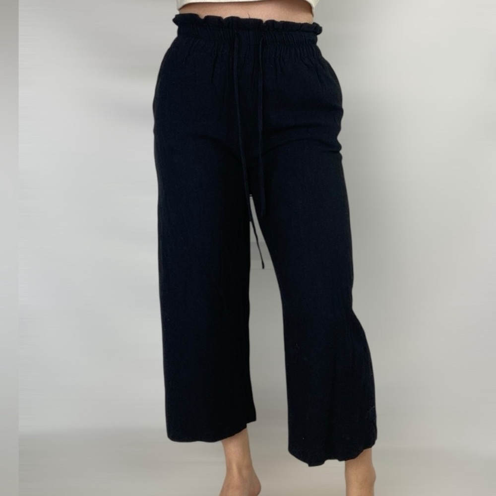 Petal & Pup Eleanor High Waisted Pant Wide Leg Black Relaxed Fit Casual